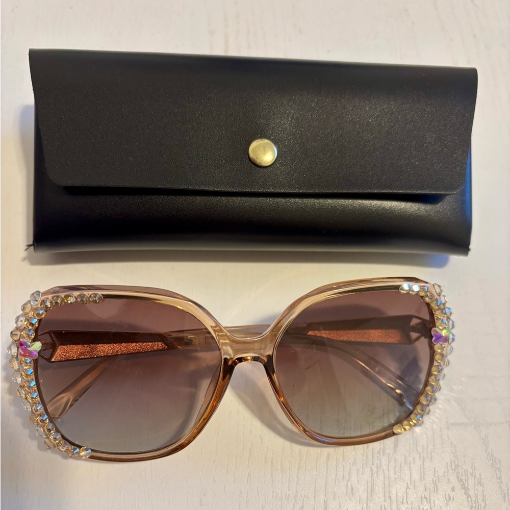 Stylish Brown Bling Sunglasses